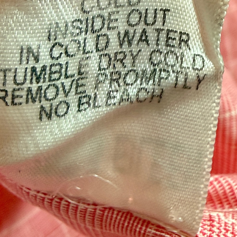 Frank & Eileen Barry Pink White Check Plaid Cotton Button Down Shirt Medium USA - Picture 6 of 6